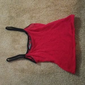 Lip Service red black fishnet tank y2k hot Topic punk Small